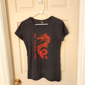 Heather charcoal dragon tee